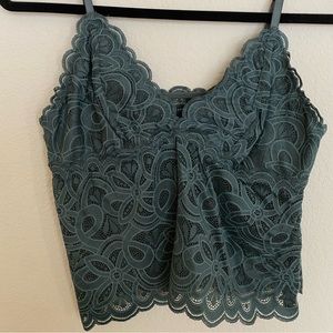 Medium Aerie green lace crop top. Worn once. Great condition
